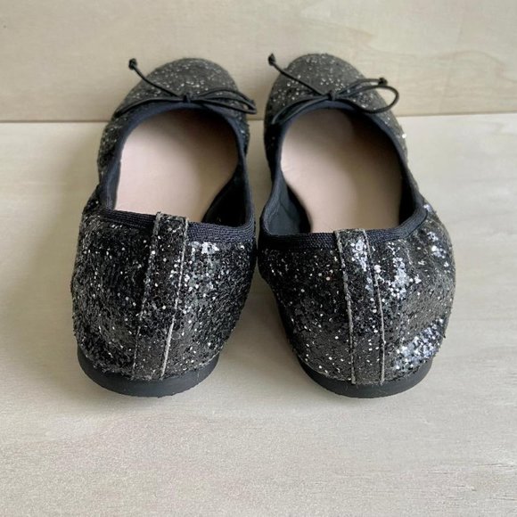 🥿HP!🥿 ruby & bloom Girls' Black Multi-Glitter Ballerina Flats with Bow - Picture 6 of 11